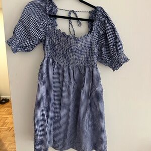 Hill House Athena Blue Gingham Mini Dress